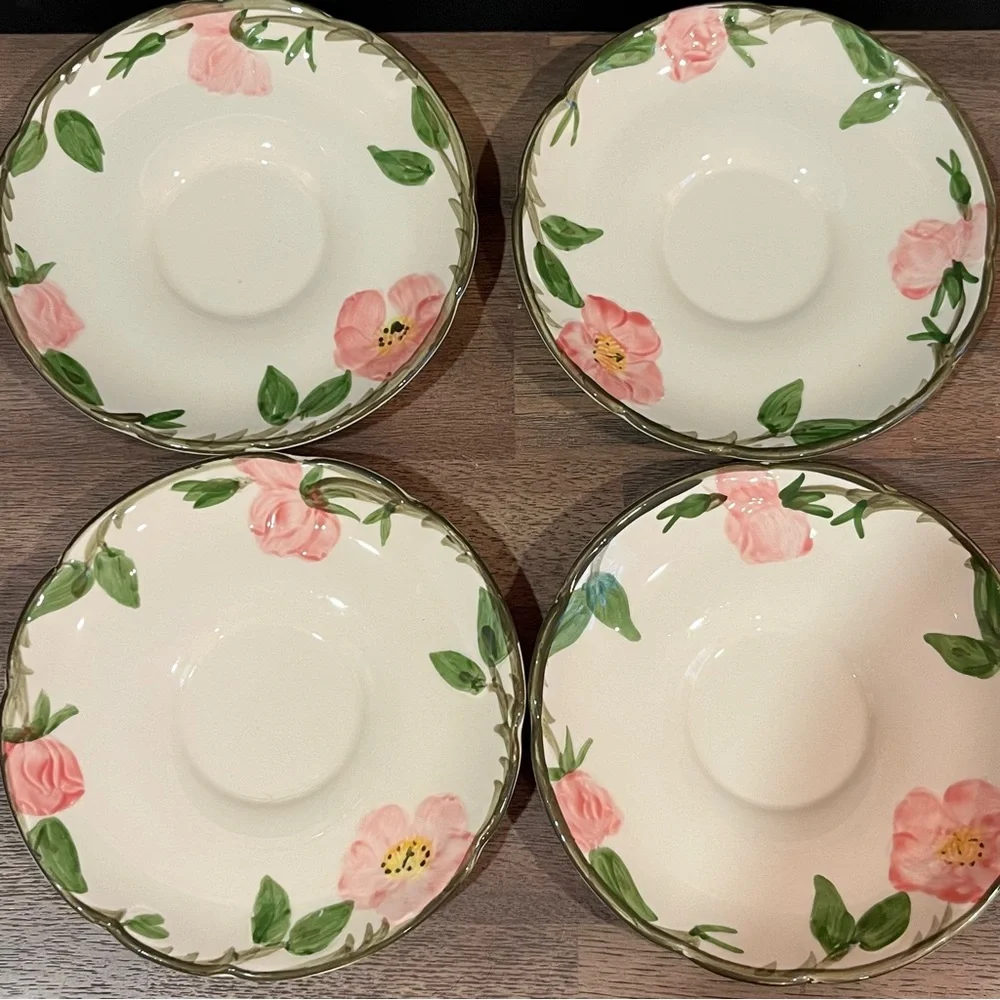 Franciscan Desert Rose Flat Cup & Saucer Set (4) Vintage